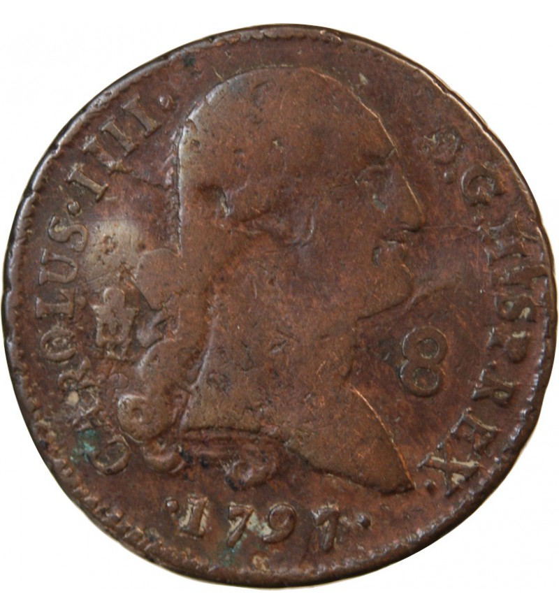 ESPAGNE, CHARLES IV - 8 MARAVEDIS 1797