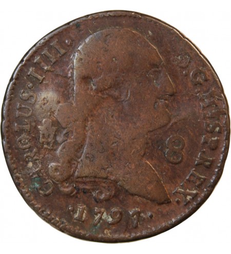 ESPAGNE, CHARLES IV - 8 MARAVEDIS 1797
