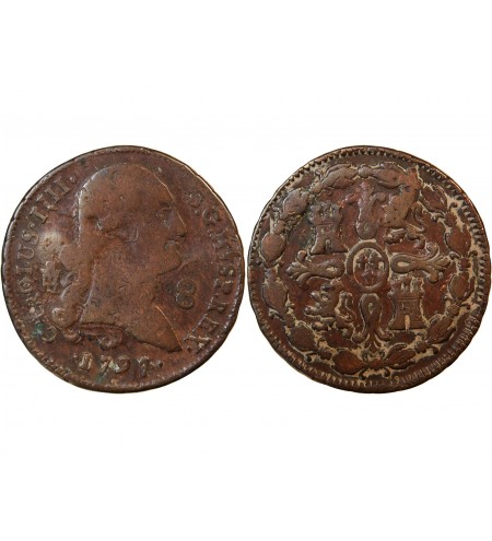 ESPAGNE, CHARLES IV - 8 MARAVEDIS 1797