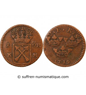 SUÈDE, ULRIKA ELEONORA - 1 ÖRE 1719