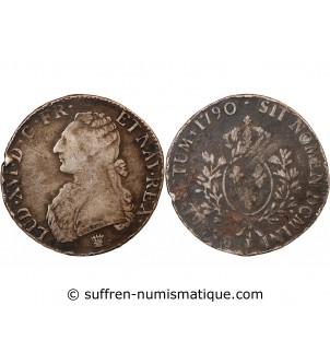 LOUIS XVI - ECU ARGENT AUX BRANCHES D'OLIVIER 1776 Q PERPIGNAN