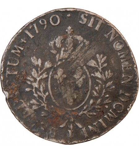 LOUIS XVI - ECU ARGENT AUX BRANCHES D'OLIVIER 1776 Q PERPIGNAN