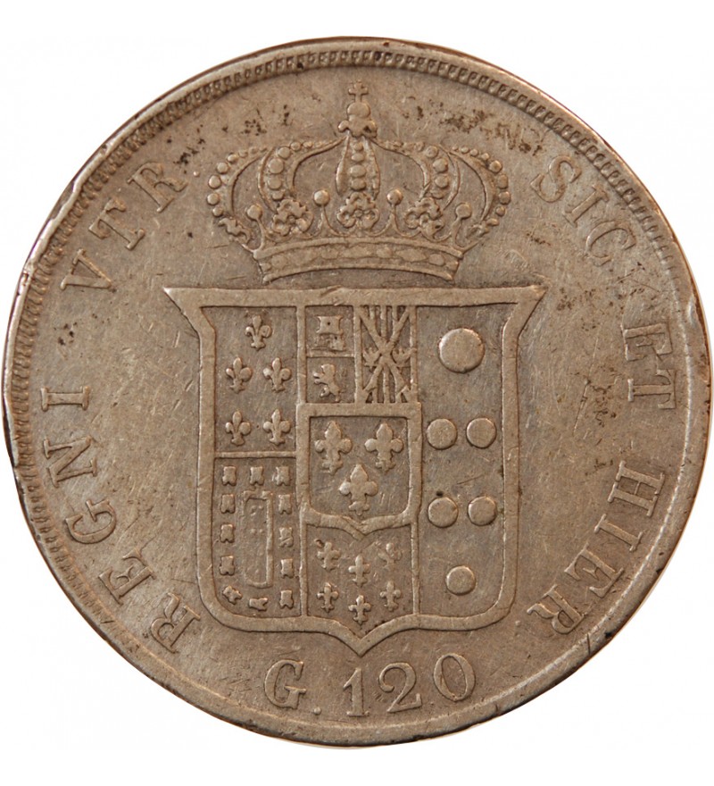 ITALIE, ROYAUME DES DEUX-SICILES, FERDINAND II - 120 GRANA ARGENT 1848
