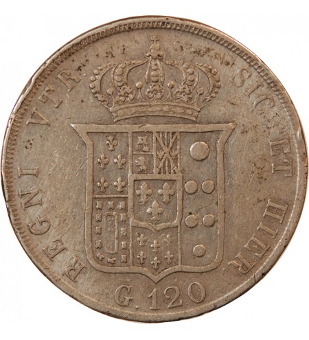 ITALIE, ROYAUME DES DEUX-SICILES, FERDINAND II - 120 GRANA ARGENT 1848