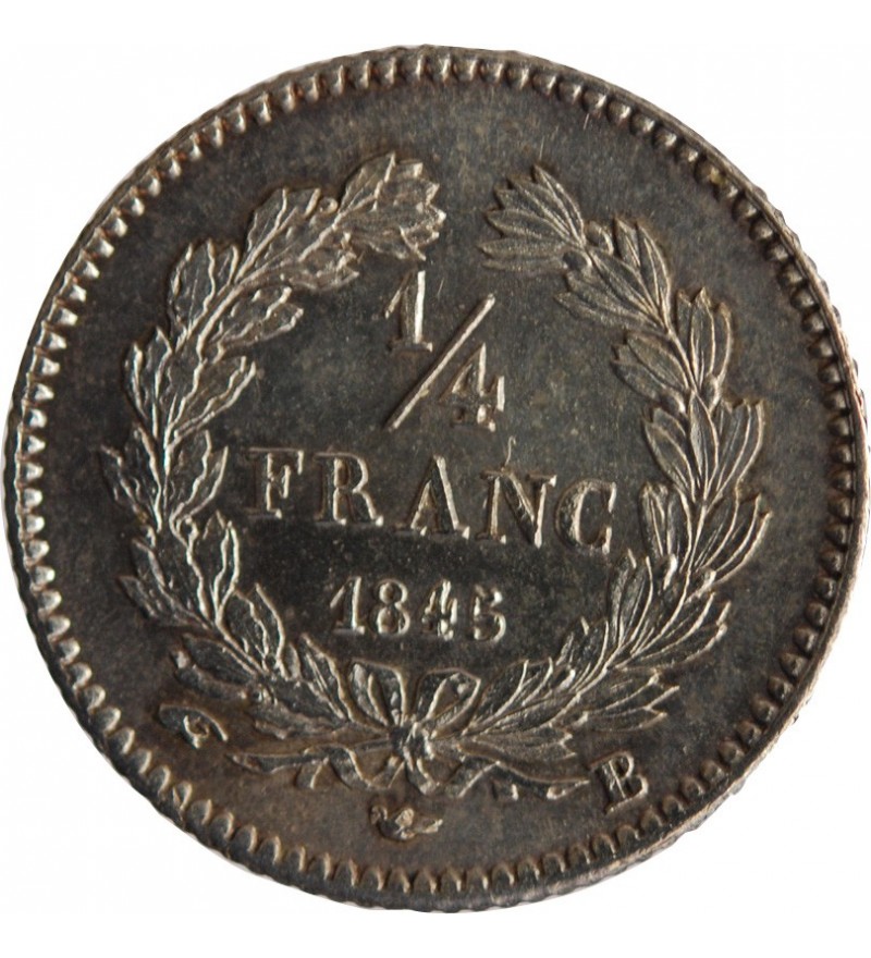France  Louis Philippe I - 1/4 Franc Argent - 1845 B Rouen