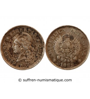 ARGENTINE - 20 CENTAVOS ARGENT 1882
