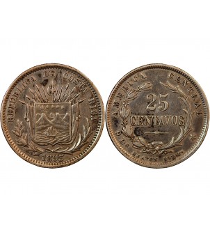 COSTA RICA - 25 CENTAVOS ARGENT 1893 2
