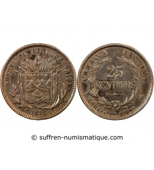 COSTA RICA - 25 CENTAVOS ARGENT 1893