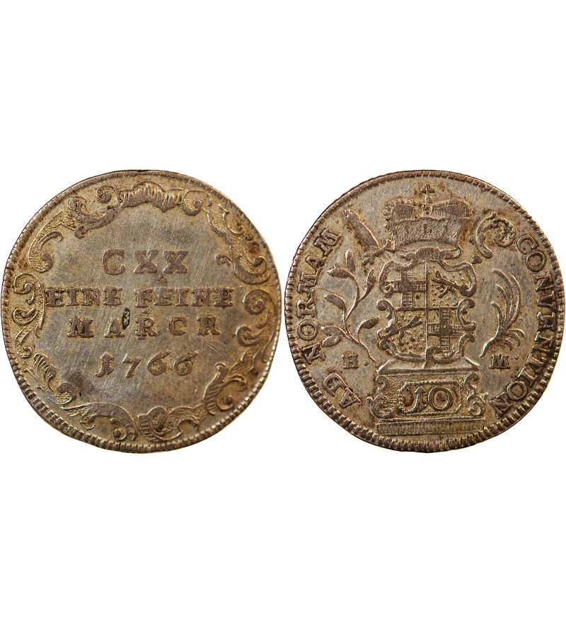 ALLEMAGNE, ÉVÊCHÉ DE FULDA, HEINRICH VIII - 10 KREUZER ARGENT 1766