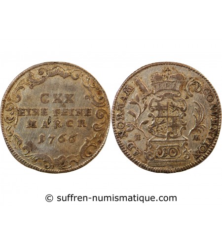 ALLEMAGNE, ÉVÊCHÉ DE FULDA, HEINRICH VIII - 10 KREUZER ARGENT 1766