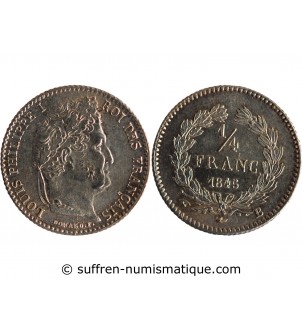 France  Louis Philippe I - 1/4 Franc Argent - 1845 B Rouen