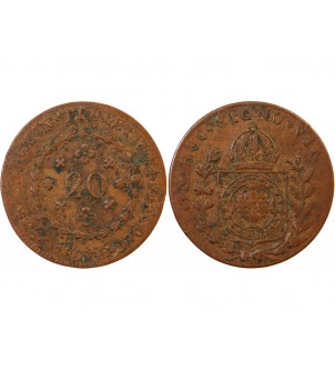 BRESIL, PEDRO I - 20 REIS 1827 R RIO DE JANEIRO 2