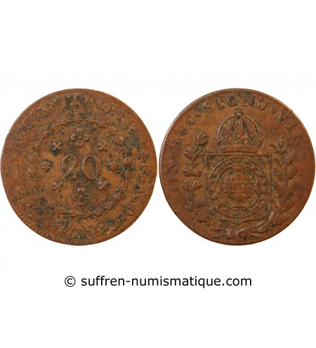 BRESIL, PEDRO I - 20 REIS 1827 R RIO DE JANEIRO