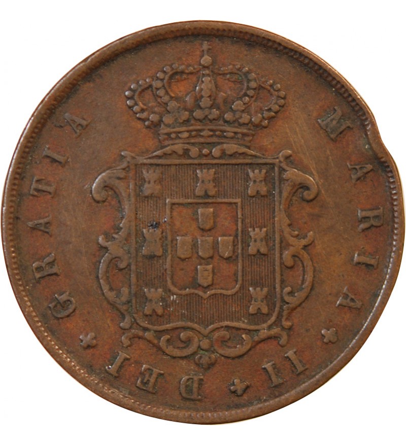 PORTUGAL, MARIE II - 10 REIS 1851