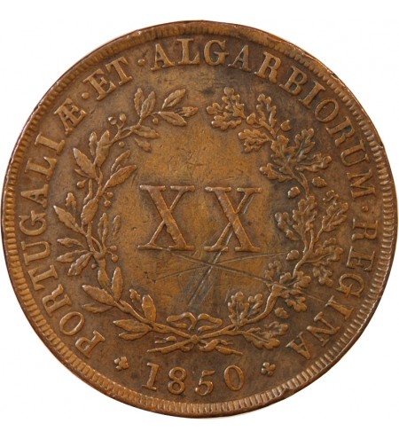 PORTUGAL, MARIE II - 20 REIS 1850