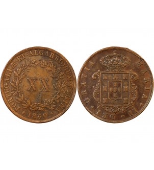 PORTUGAL, MARIE II - 20 REIS 1850 2