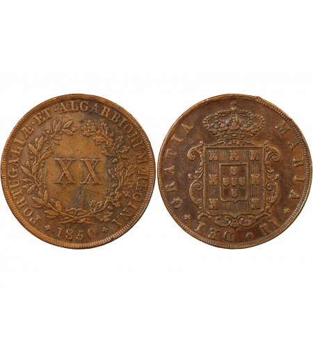 PORTUGAL, MARIE II - 20 REIS 1850