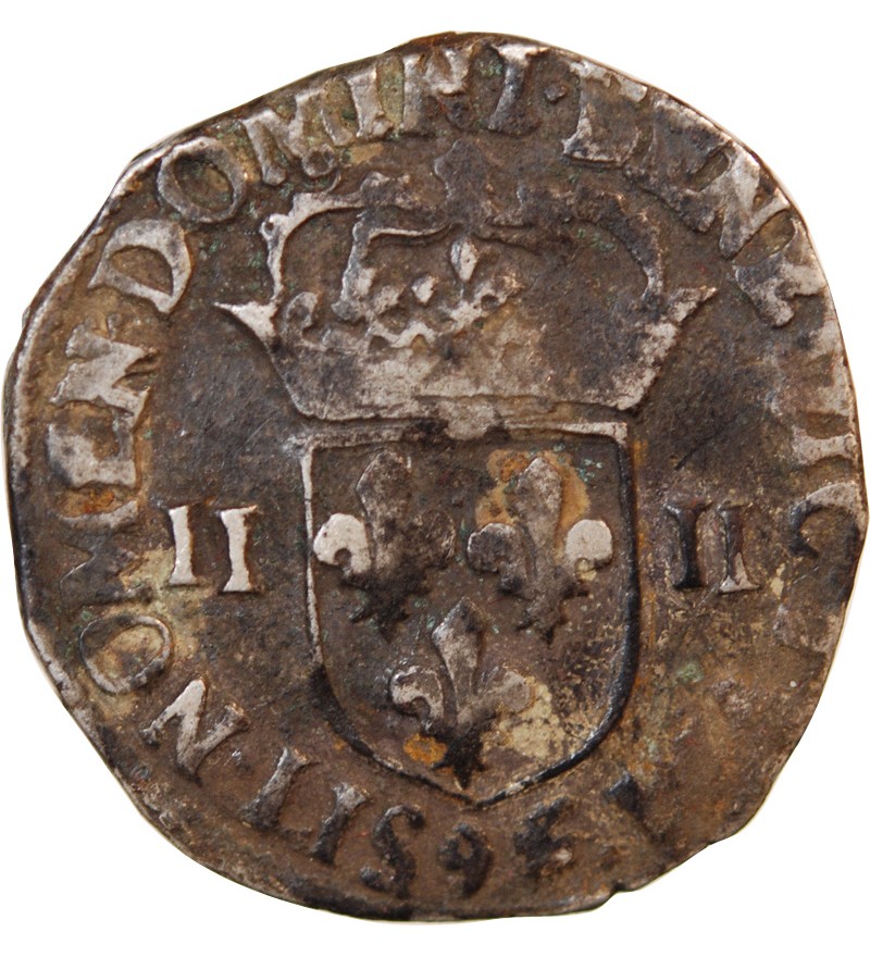 HENRI III - 1/4 ECU ARGENT 1589 9 RENNES