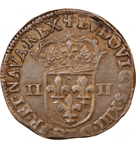 LOUIS XIII - 1/4 ECU ARGENT 1642 T NANTES