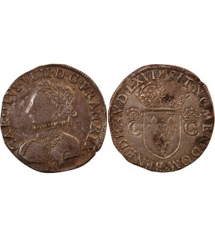 CHARLES IX - TESTON ARGENT 1566 M TOULOUSE 2