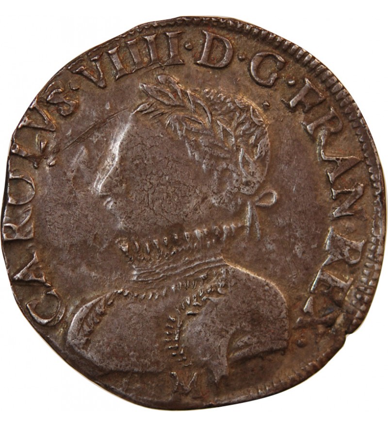 CHARLES IX - TESTON ARGENT 1566 M TOULOUSE