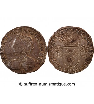 CHARLES IX - TESTON ARGENT 1566 M TOULOUSE