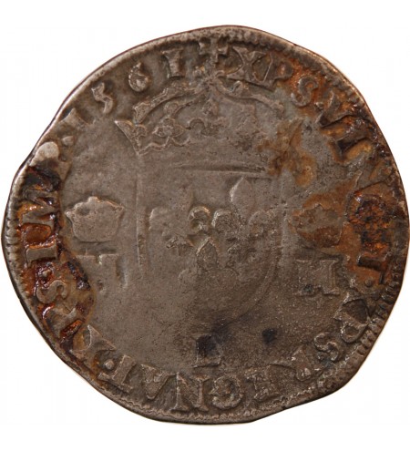 HENRI II - TESTON ARGENT 1561 L BAYONNE - 2e TYPE