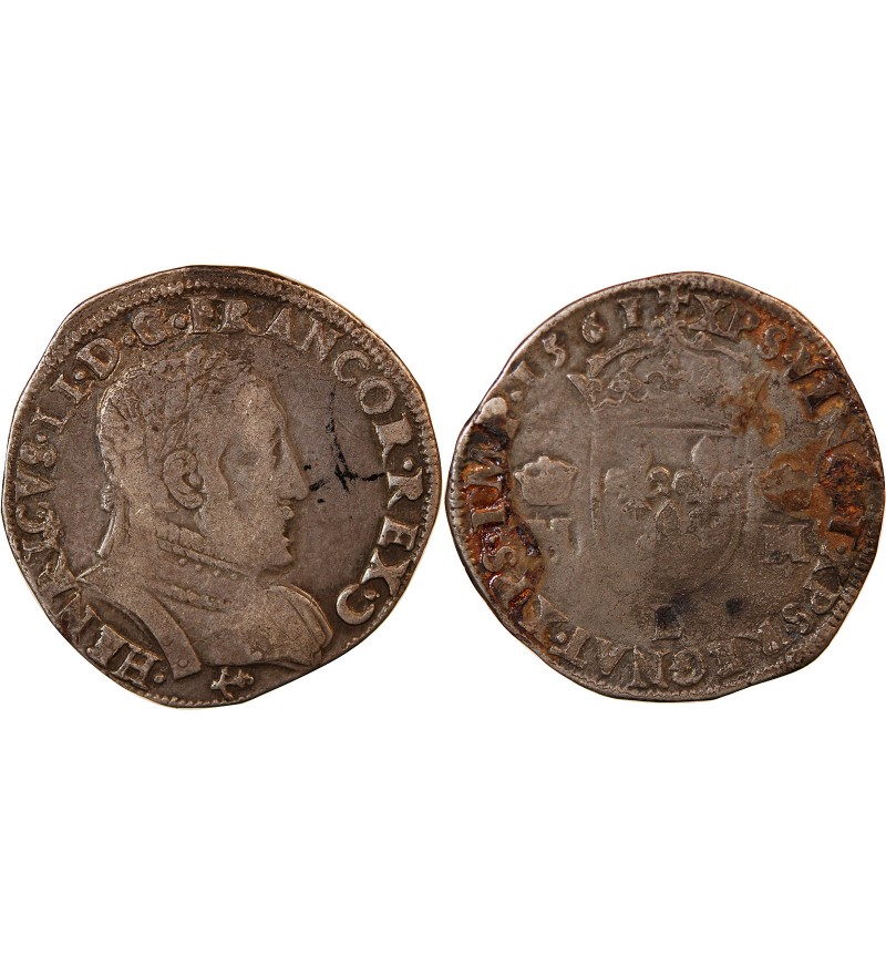 HENRI II - TESTON ARGENT 1561 L BAYONNE - 2e TYPE