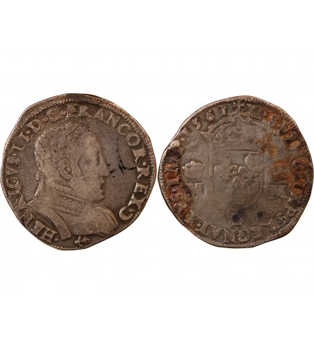 HENRI II - TESTON ARGENT 1561 L BAYONNE - 2e TYPE