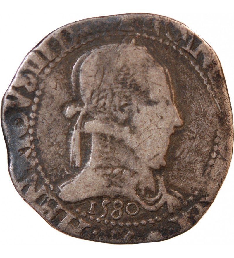 HENRI III - FRANC ARGENT 1580 - ATELIER INDÉTERMINÉ