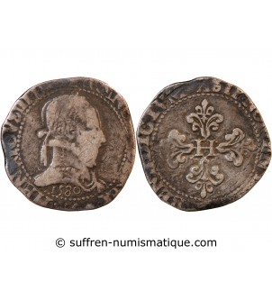 HENRI III - FRANC ARGENT 1580 - ATELIER INDÉTERMINÉ