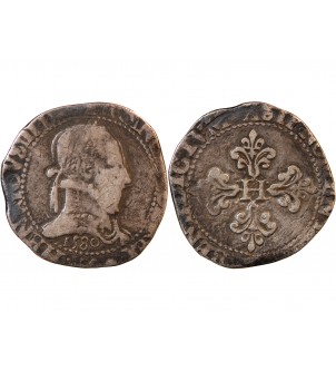HENRI III - FRANC ARGENT 1580 - ATELIER INDÉTERMINÉ 2