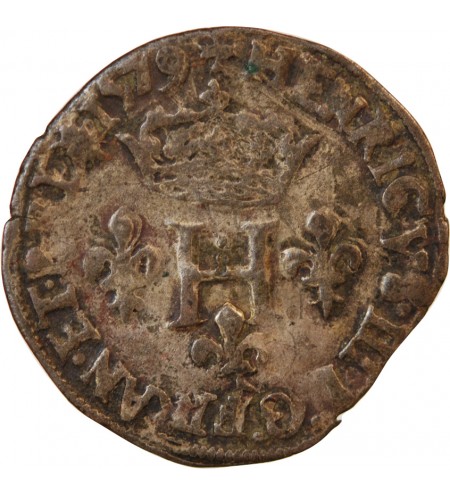 HENRI III - DOUBLE SOL PARISIS 1579 R VILLENEUVE LÈS AVIGNON
