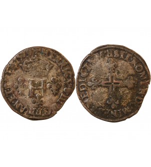 HENRI III - DOUBLE SOL PARISIS 1579 R VILLENEUVE LÈS AVIGNON 2