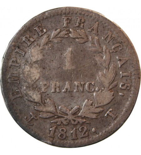 NAPOLEON Ier - 1 FRANC ARGENT 1812 T NANTES