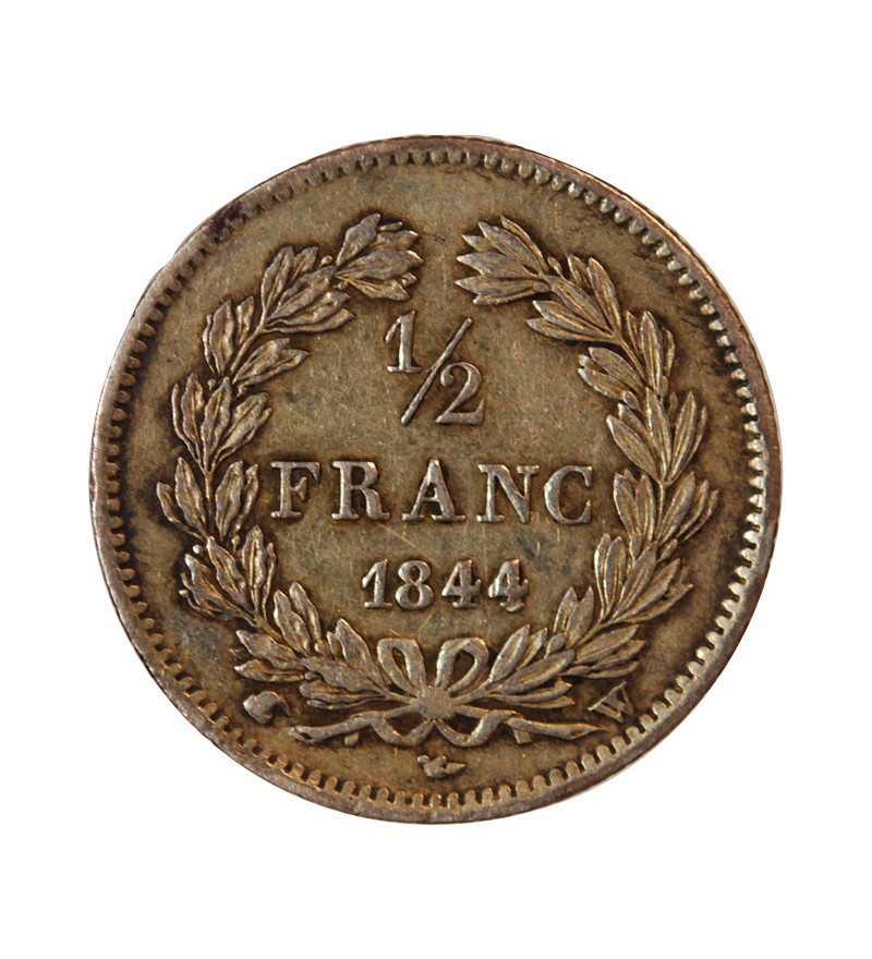 LOUIS-PHILIPPE﻿ Ier - 1/2 FRANC ARGENT 1844 W LILLE