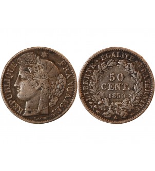 CERES - 50 CENTIMES ARGENT 1850 A PARIS 2