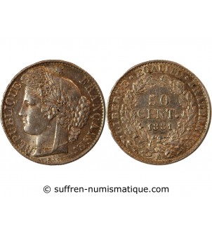 CERES - 50 CENTIMES 1881 A PARIS