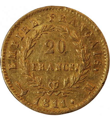 NAPOLEON Ier - 20 FRANCS OR 1811 M TOULOUSE