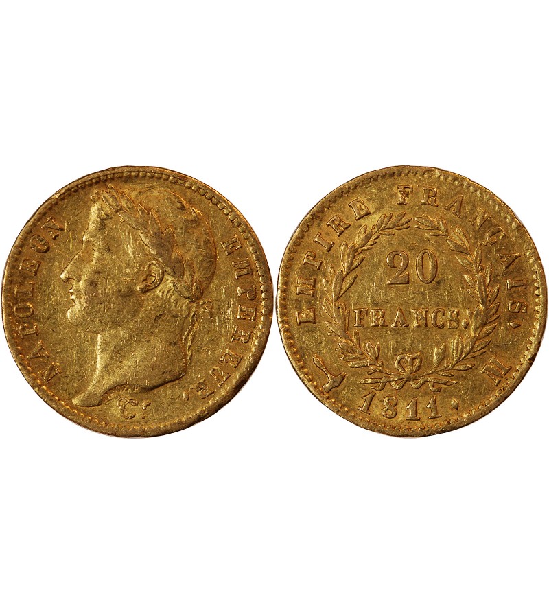 NAPOLEON Ier - 20 FRANCS OR 1811 M TOULOUSE