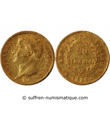 NAPOLEON Ier - 20 FRANCS OR 1811 M TOULOUSE