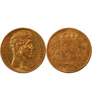 CHARLES X - 20 FRANCS OR 1828 A PARIS "4,5 Feuilles"﻿ 2