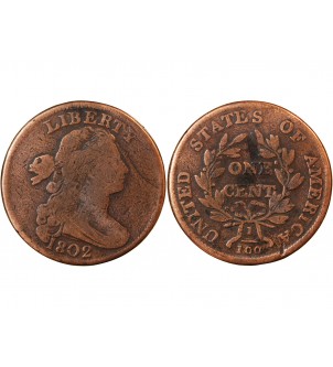 USA - 1 CENT DRAPED BUST 1802 2