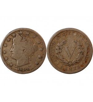 USA - 5 CENTS "Liberty Nickel" 1890 2