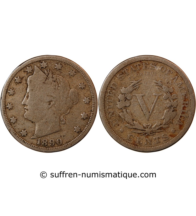 USA - 5 CENTS "Liberty Nickel" 1890