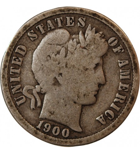 USA - 10 CENTS ARGENT "Barber Dime" 1900 O NEW ORLEANS