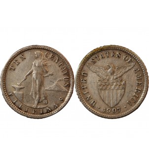PHILIPPINES, ADMINISTRATION AMERICAINE - 10 CENTAVOS ARGENT 1907 2