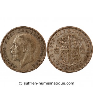 GRANDE-BRETAGNE, GEORGES V - HALF CROWN ARGENT 1936