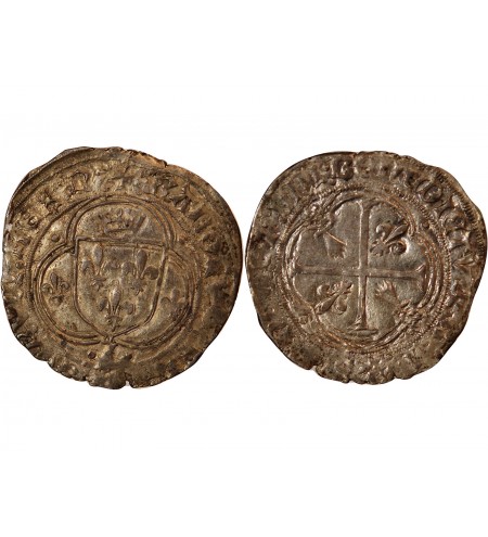 CHARLES VIII - BLANC A LA COURONNE DE BRETAGNE 1483 / 1498 NANTES