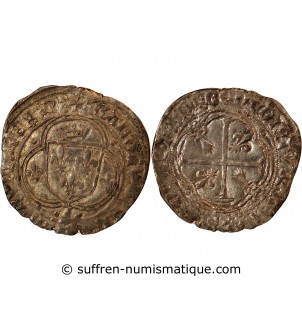 CHARLES VIII - BLANC A LA COURONNE DE BRETAGNE 1483 / 1498 NANTES